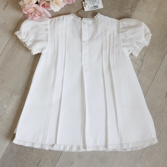 White Heirloom Dress and Slip Vintage Style Feltman Brothers Embroidery Lace NWT - Picture 4 of 8